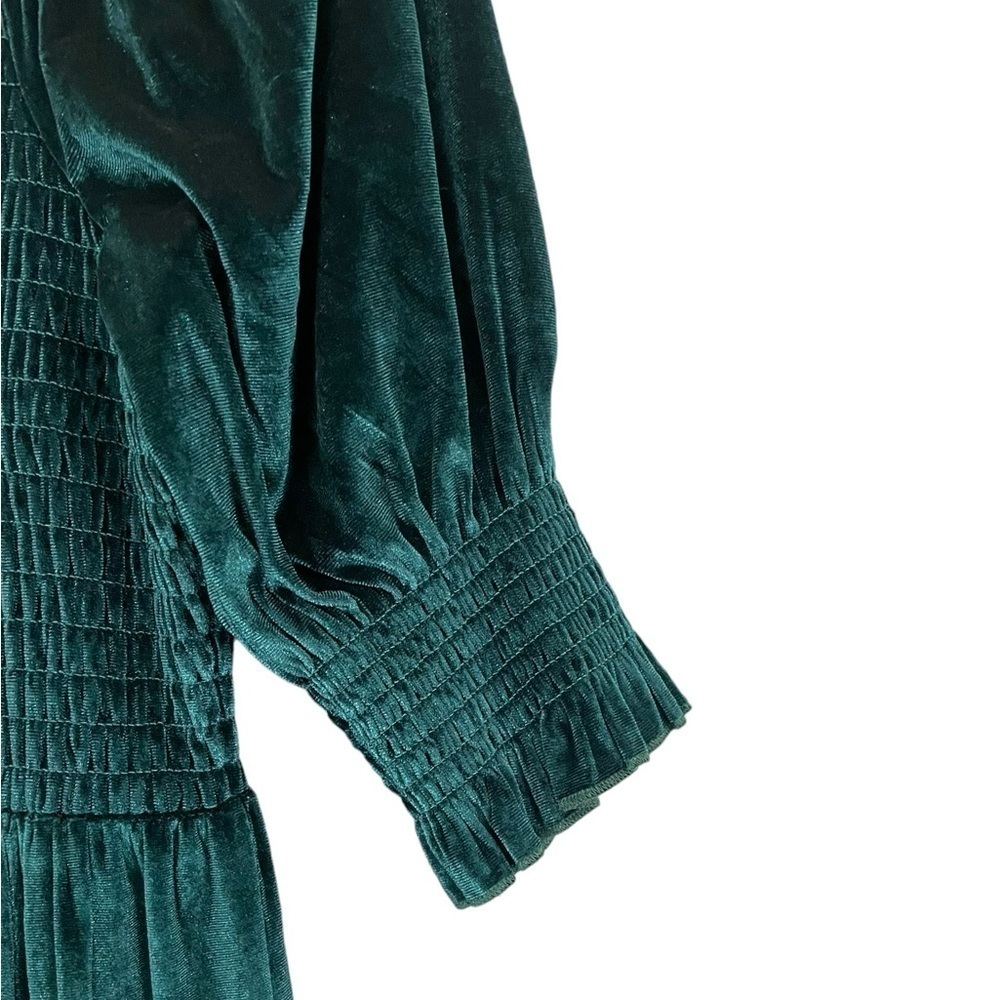 Baltic Born Clara Smocked Velvet Maxi Dress Green NWT - Picture 7 of 16